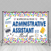Aperturee - Aperturee Colorful Dots Thanks Administative Assistant Backdrop